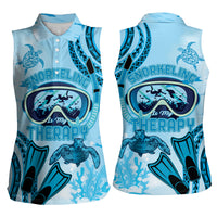 Hawaii Sea Turtle Snorkeling Is My Therapy Women Sleeveless Polo Shirt