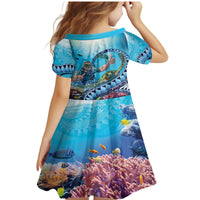 Hawaii Snorkeling Honu Turtle Family Matching Mermaid Dress and Hawaiian Shirt Under The Ocean Vibes LT14 - Polynesian Pride