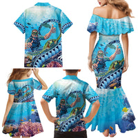 Hawaii Snorkeling Honu Turtle Family Matching Mermaid Dress and Hawaiian Shirt Under The Ocean Vibes LT14 - Polynesian Pride