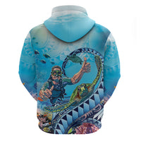 Hawaii Snorkeling Honu Turtle Hoodie Under The Ocean Vibes LT14 - Polynesian Pride
