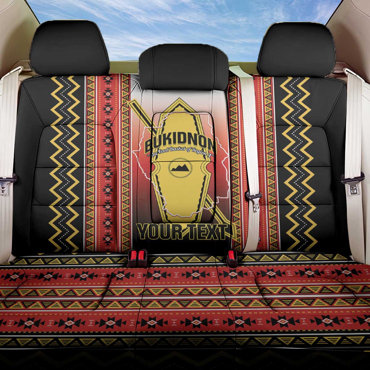 Personalised Bukidnon Philippines Back Car Seat Cover The Food Basket of Region X LT14 One Size Red - Polynesian Pride