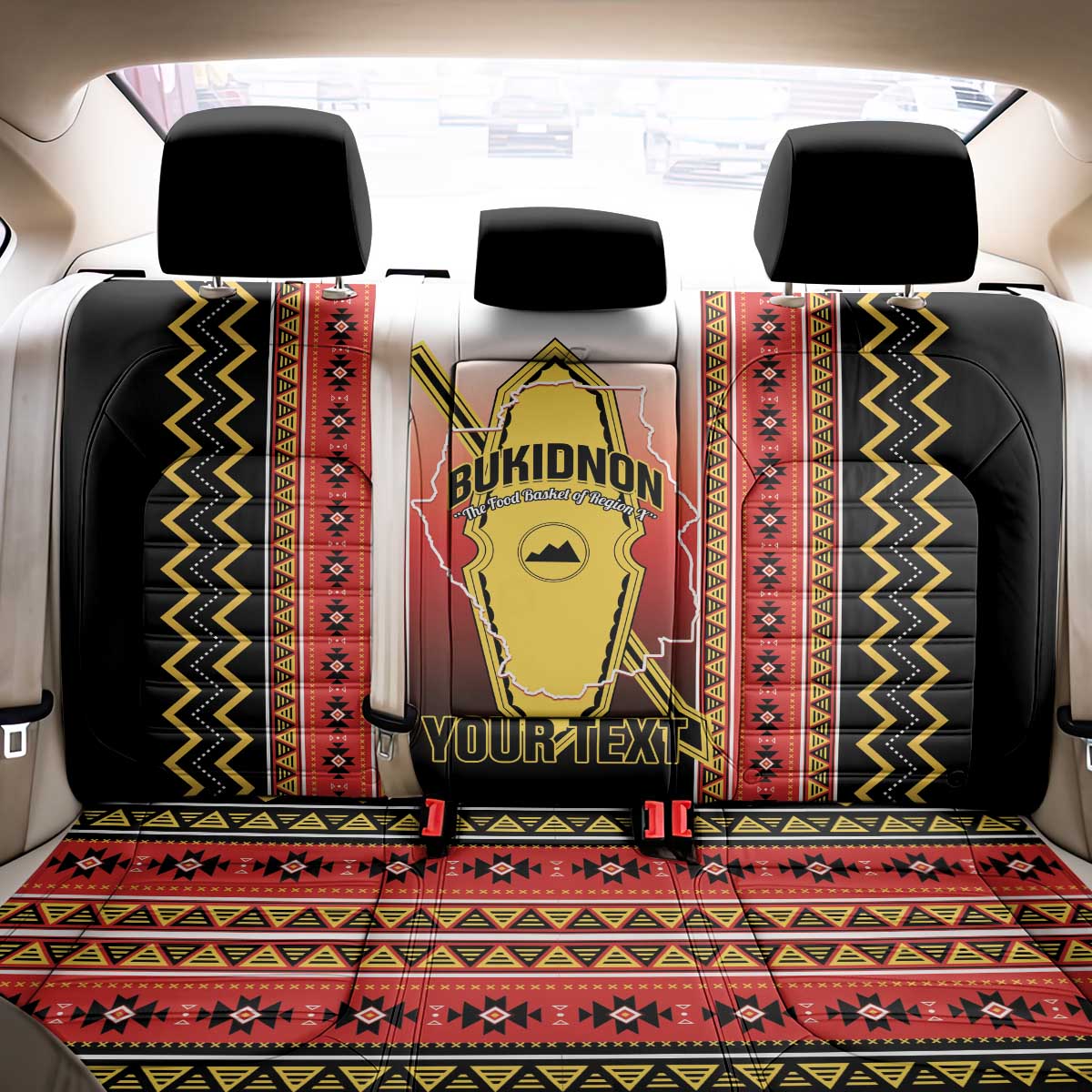 Personalised Bukidnon Philippines Back Car Seat Cover The Food Basket of Region X LT14 - Polynesian Pride