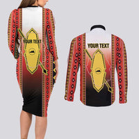 Personalised Bukidnon Philippines Couples Matching Long Sleeve Bodycon Dress and Long Sleeve Button Shirt The Food Basket of Region X LT14 - Polynesian Pride
