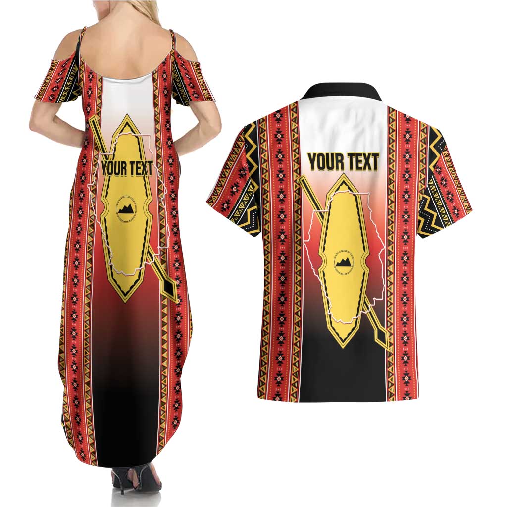 Personalised Bukidnon Philippines Couples Matching Summer Maxi Dress and Hawaiian Shirt The Food Basket of Region X LT14 - Polynesian Pride