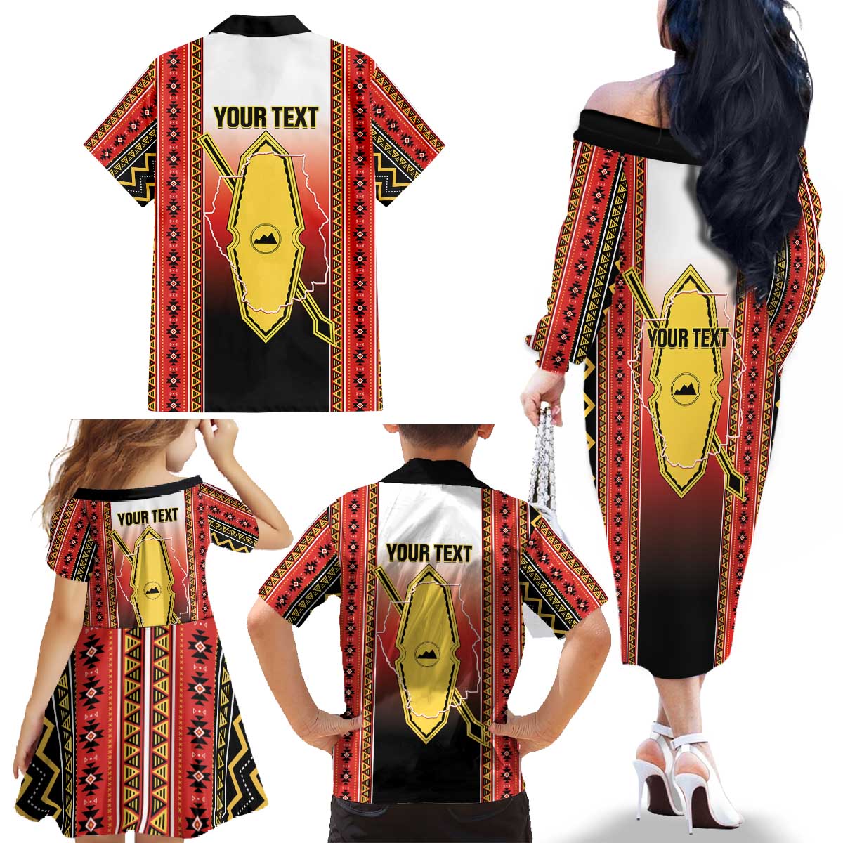 Personalised Bukidnon Philippines Family Matching Off The Shoulder Long Sleeve Dress and Hawaiian Shirt The Food Basket of Region X LT14 - Polynesian Pride