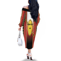 Personalised Bukidnon Philippines Family Matching Off The Shoulder Long Sleeve Dress and Hawaiian Shirt The Food Basket of Region X LT14 - Polynesian Pride