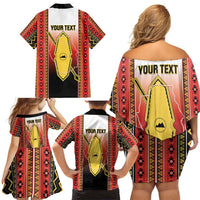 Personalised Bukidnon Philippines Family Matching Off Shoulder Short Dress and Hawaiian Shirt The Food Basket of Region X LT14 - Polynesian Pride