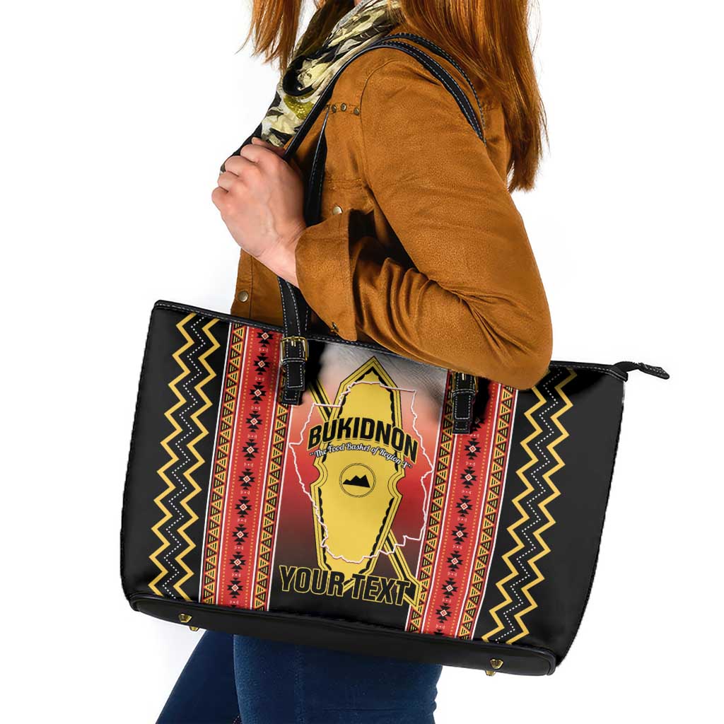 Personalised Bukidnon Philippines Leather Tote Bag The Food Basket of Region X LT14 Red - Polynesian Pride