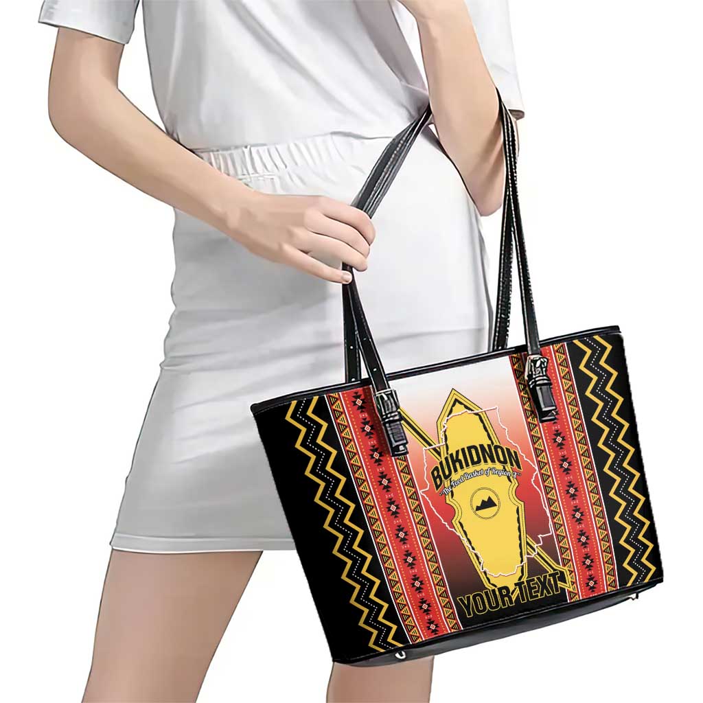 Personalised Bukidnon Philippines Leather Tote Bag The Food Basket of Region X LT14 - Polynesian Pride
