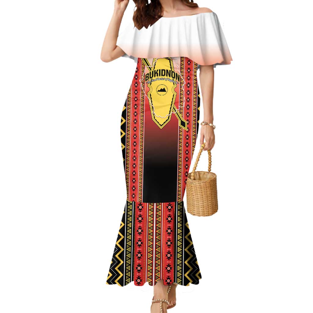 Personalised Bukidnon Philippines Mermaid Dress The Food Basket of Region X LT14 Women Red - Polynesian Pride