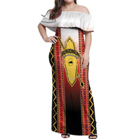 Personalised Bukidnon Philippines Off Shoulder Maxi Dress The Food Basket of Region X LT14 Women Red - Polynesian Pride