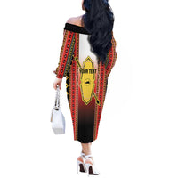 Personalised Bukidnon Philippines Off The Shoulder Long Sleeve Dress The Food Basket of Region X LT14 - Polynesian Pride