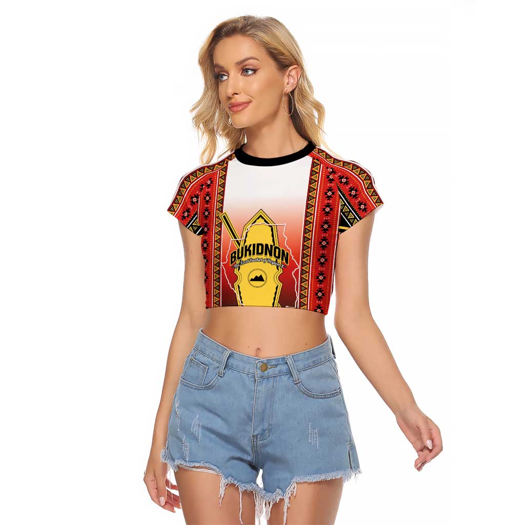 Personalised Bukidnon Philippines Raglan Cropped T Shirt The Food Basket of Region X LT14 Female Red - Polynesian Pride