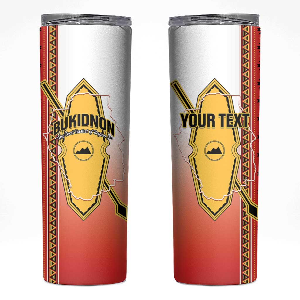 Personalised Bukidnon Philippines Skinny Tumbler The Food Basket of Region X LT14 Red - Polynesian Pride