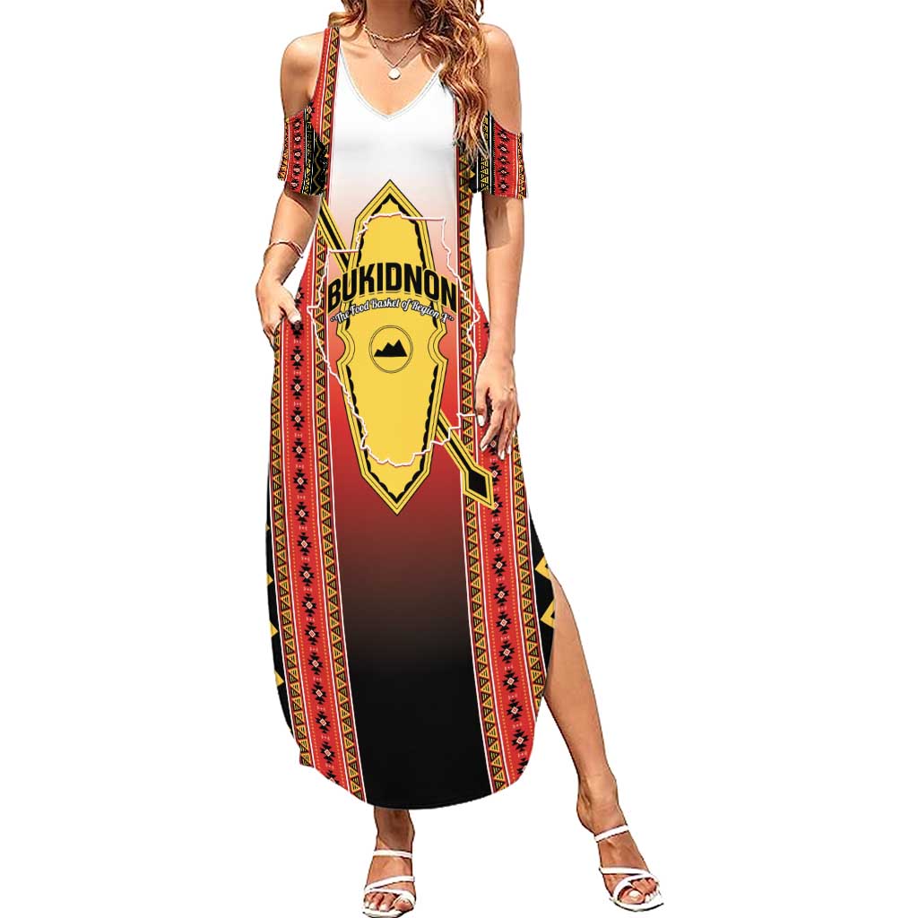 Personalised Bukidnon Philippines Summer Maxi Dress The Food Basket of Region X LT14 Women Red - Polynesian Pride