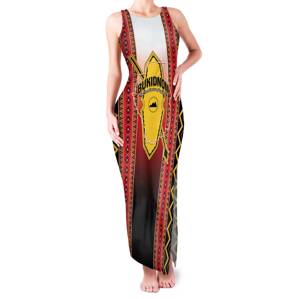 Personalised Bukidnon Philippines Tank Maxi Dress The Food Basket of Region X LT14 Women Red - Polynesian Pride