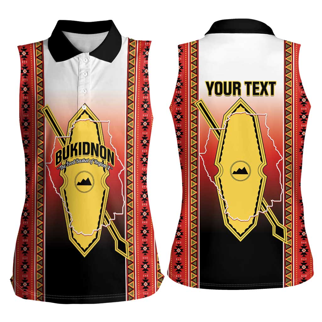 Personalised Bukidnon Philippines Women Sleeveless Polo Shirt The Food Basket of Region X LT14 - Polynesian Pride