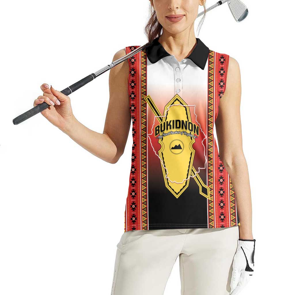 Personalised Bukidnon Philippines Women Sleeveless Polo Shirt The Food Basket of Region X LT14 - Polynesian Pride
