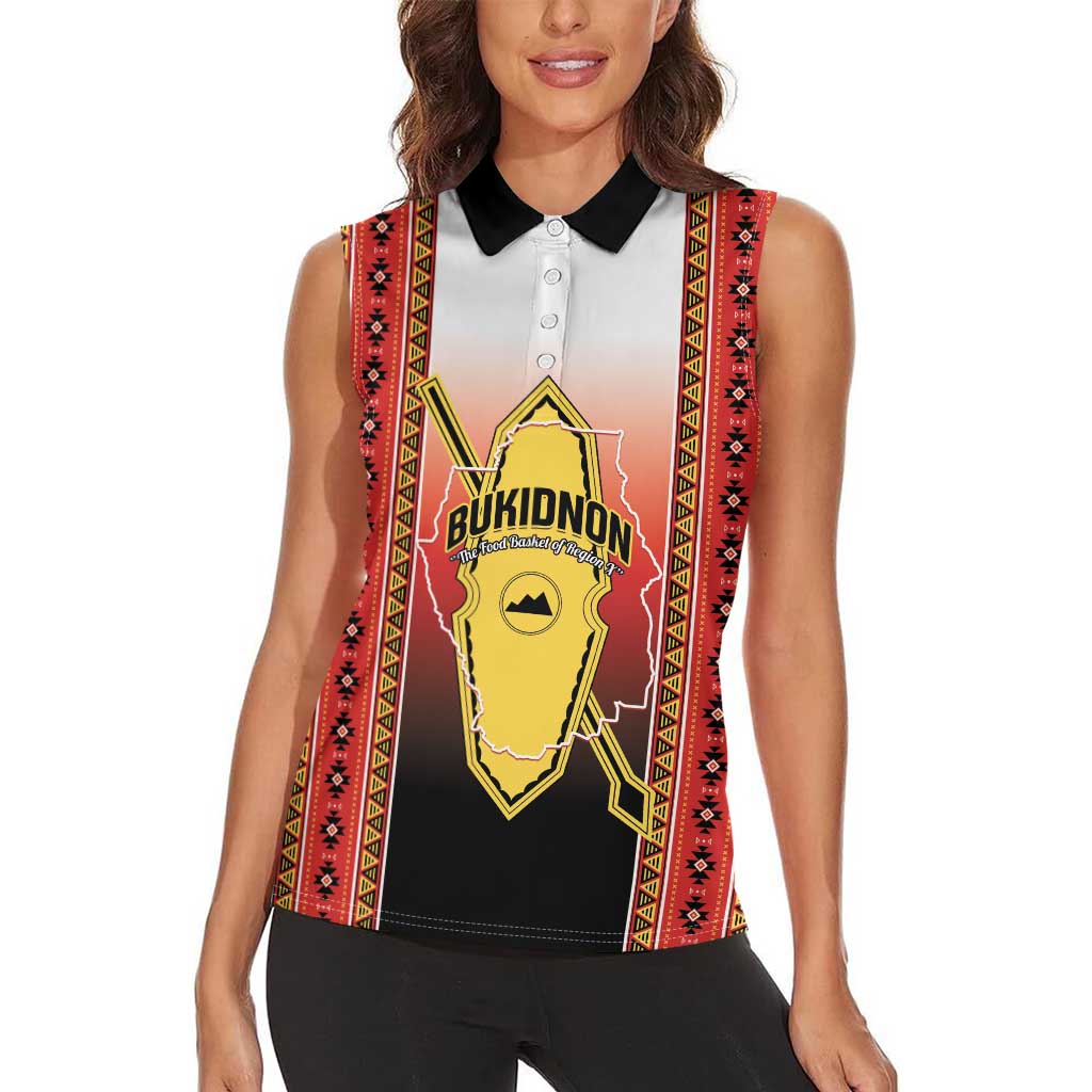 Personalised Bukidnon Philippines Women Sleeveless Polo Shirt The Food Basket of Region X LT14 - Polynesian Pride