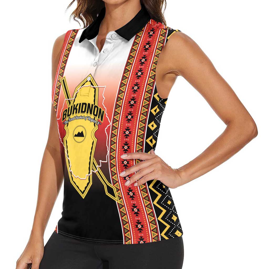 Personalised Bukidnon Philippines Women Sleeveless Polo Shirt The Food Basket of Region X LT14 - Polynesian Pride