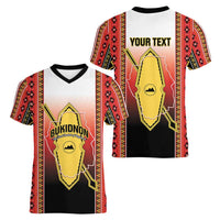 Personalised Bukidnon Philippines Women V-Neck T-Shirt The Food Basket of Region X LT14 - Polynesian Pride