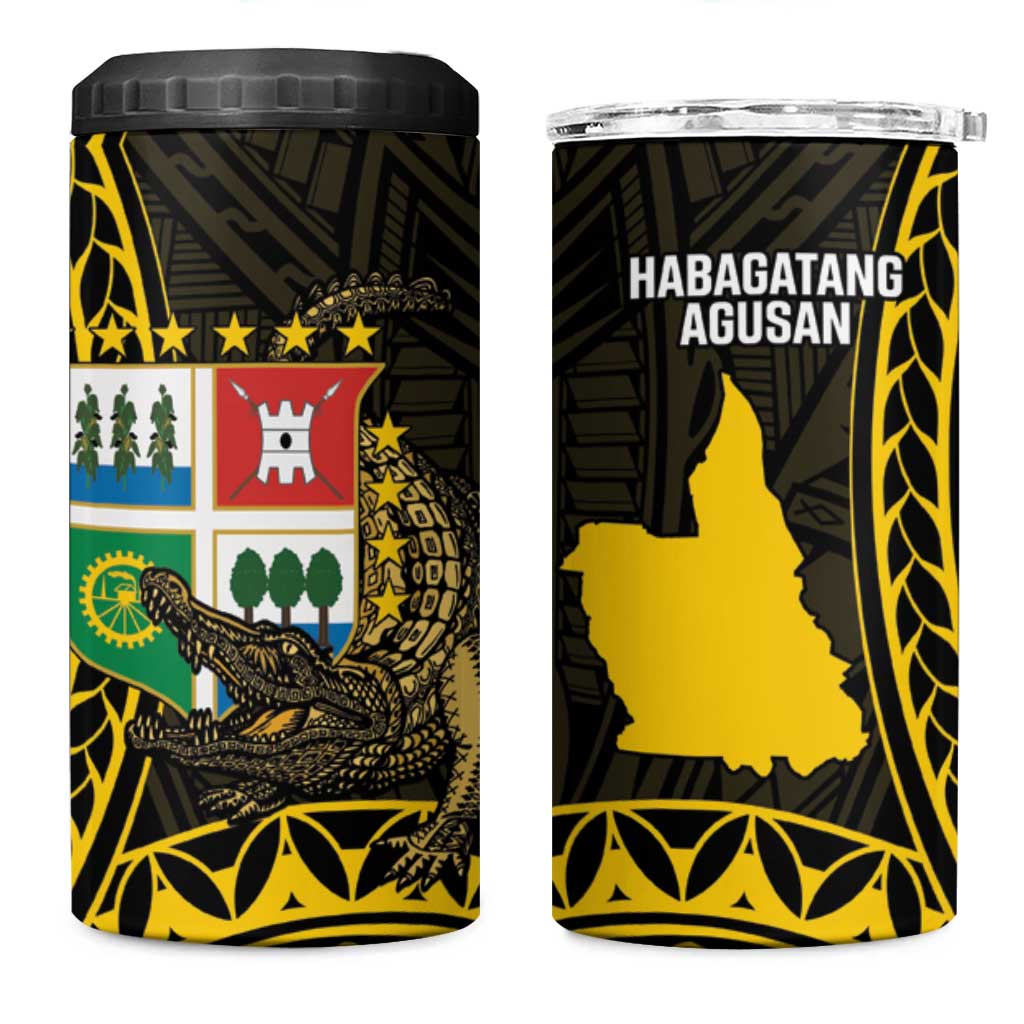 Agusan del Sur Philippines 4 in 1 Can Cooler Tumbler Habagatang Agusan Lolong LT14 One Size: 16 oz Black - Polynesian Pride
