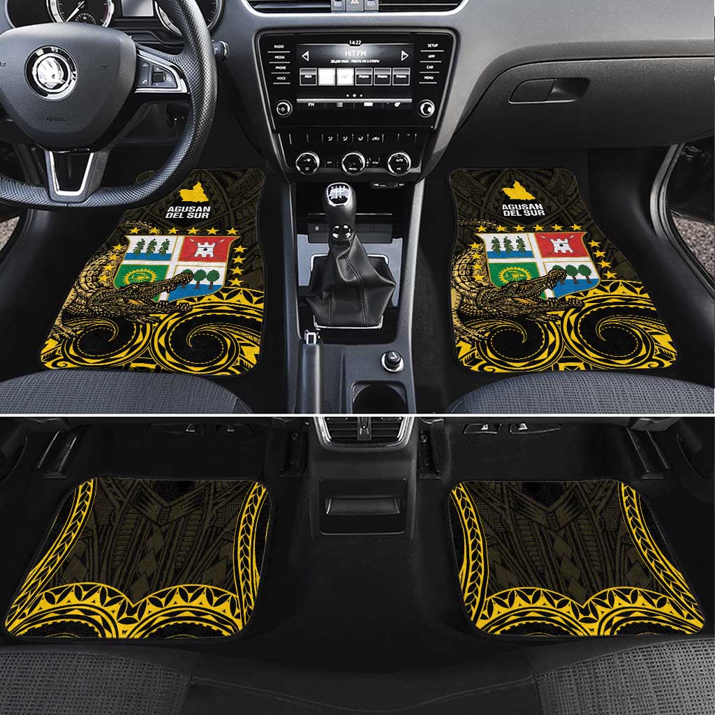 Agusan del Sur Philippines Car Mats Habagatang Agusan Lolong LT14 Set 4pcs Black - Polynesian Pride