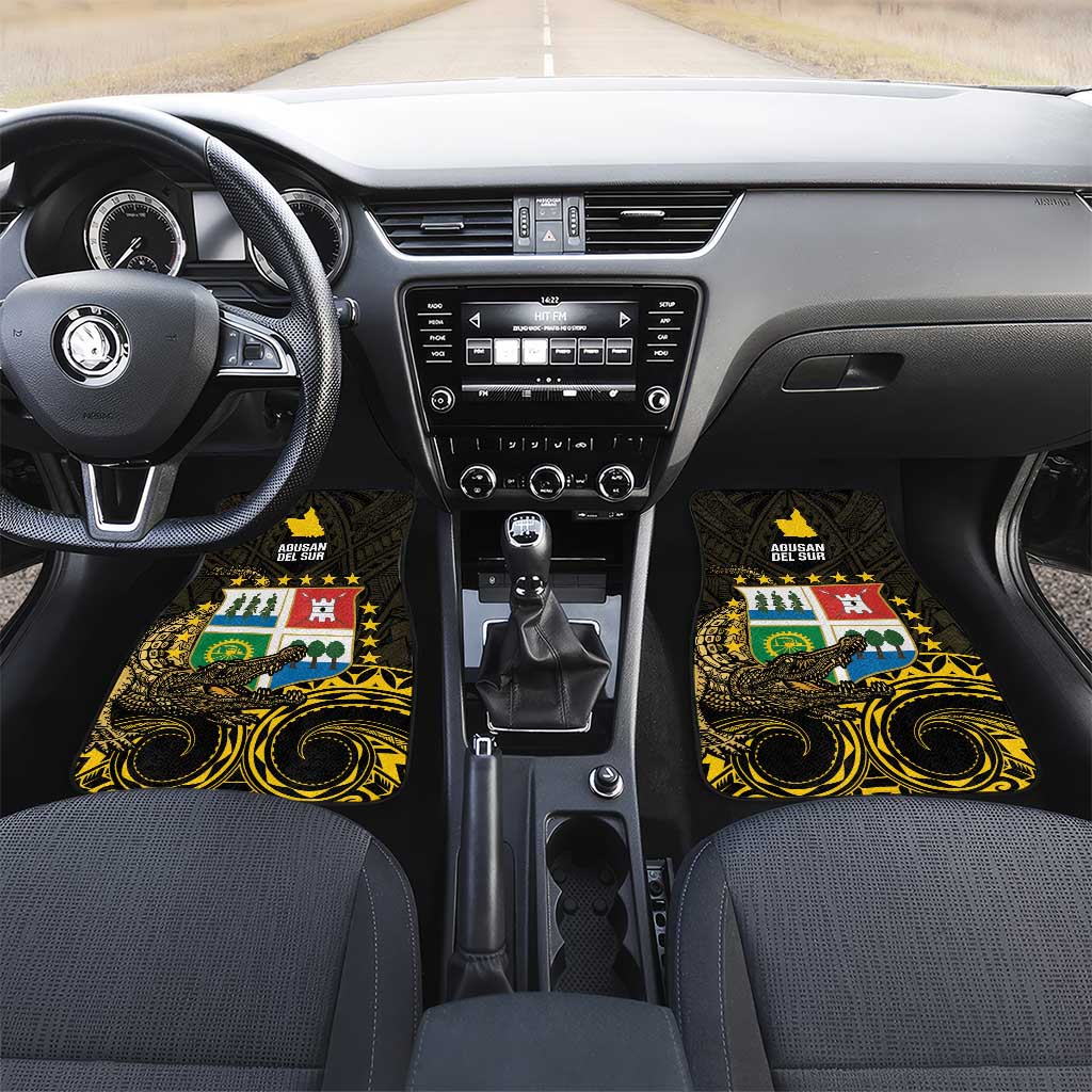 Agusan del Sur Philippines Car Mats Habagatang Agusan Lolong LT14 Set 2pcs - Front Black - Polynesian Pride