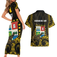 Agusan del Sur Philippines Couples Matching Short Sleeve Bodycon Dress and Hawaiian Shirt Habagatang Agusan Lolong LT14 - Polynesian Pride