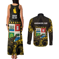 Agusan del Sur Philippines Couples Matching Tank Maxi Dress and Long Sleeve Button Shirt Habagatang Agusan Lolong LT14 - Polynesian Pride