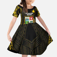 Agusan del Sur Philippines Family Matching Mermaid Dress and Hawaiian Shirt Habagatang Agusan Lolong LT14 Daughter's Dress Black - Polynesian Pride