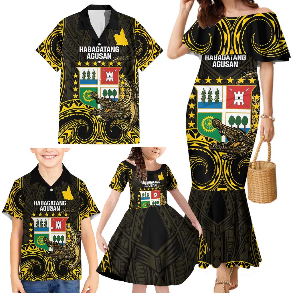 Agusan del Sur Philippines Family Matching Mermaid Dress and Hawaiian Shirt Habagatang Agusan Lolong