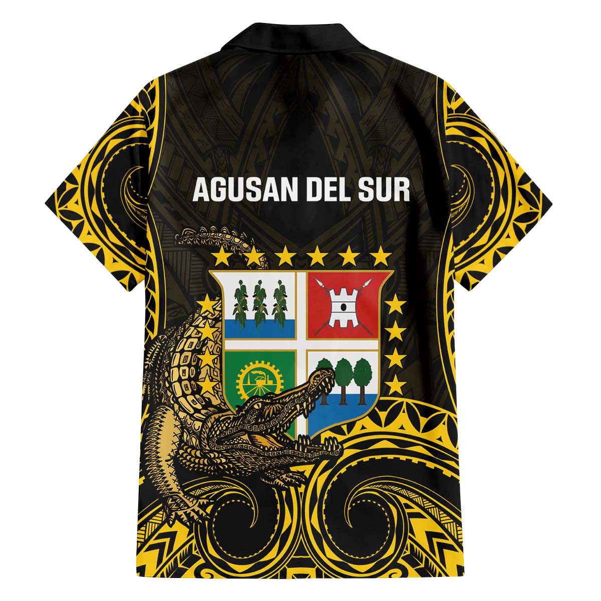 Agusan del Sur Philippines Family Matching Off The Shoulder Long Sleeve Dress and Hawaiian Shirt Habagatang Agusan Lolong LT14 - Polynesian Pride