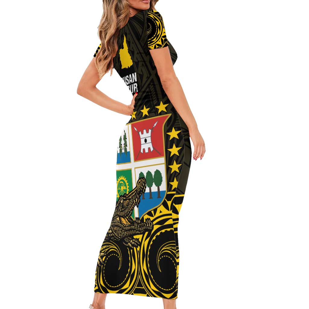 Agusan del Sur Philippines Family Matching Short Sleeve Bodycon Dress and Hawaiian Shirt Habagatang Agusan Lolong LT14 - Polynesian Pride