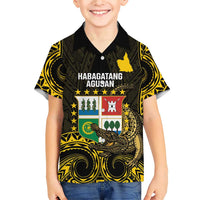 Agusan del Sur Philippines Family Matching Short Sleeve Bodycon Dress and Hawaiian Shirt Habagatang Agusan Lolong LT14 Son's Shirt Black - Polynesian Pride