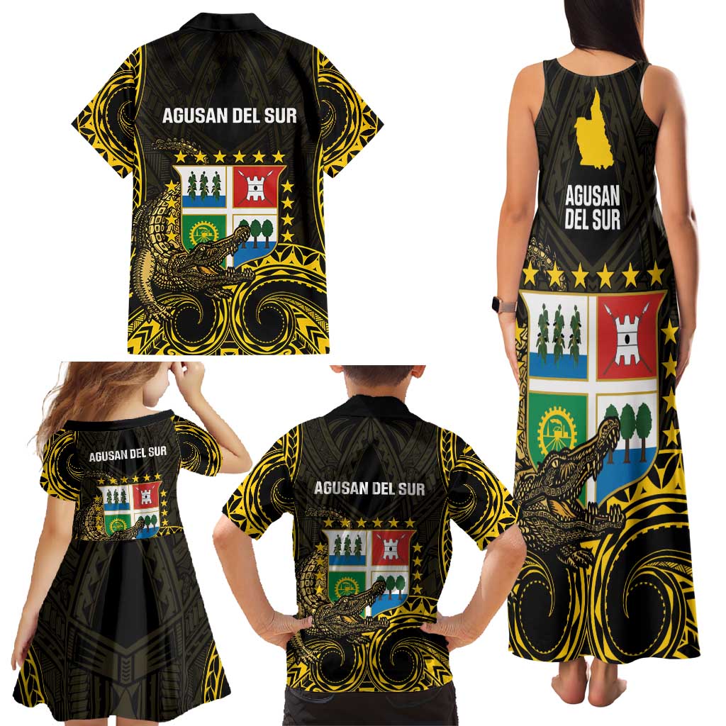 Agusan del Sur Philippines Family Matching Tank Maxi Dress and Hawaiian Shirt Habagatang Agusan Lolong LT14 - Polynesian Pride