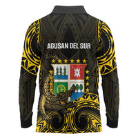 Agusan del Sur Philippines Long Sleeve Polo Shirt Habagatang Agusan Lolong LT14 - Polynesian Pride