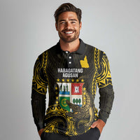 Agusan del Sur Philippines Long Sleeve Polo Shirt Habagatang Agusan Lolong LT14 - Polynesian Pride