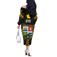 Agusan del Sur Philippines Off The Shoulder Long Sleeve Dress Habagatang Agusan Lolong LT14 - Polynesian Pride