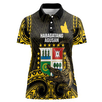 Agusan del Sur Philippines Women Polo Shirt Habagatang Agusan Lolong LT14 Female Black - Polynesian Pride