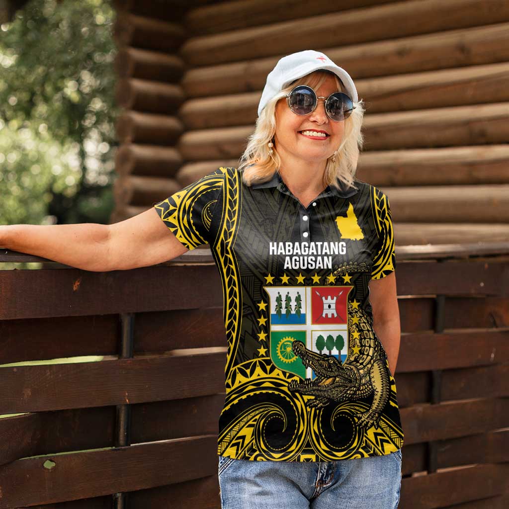 Agusan del Sur Philippines Women Polo Shirt Habagatang Agusan Lolong LT14 - Polynesian Pride