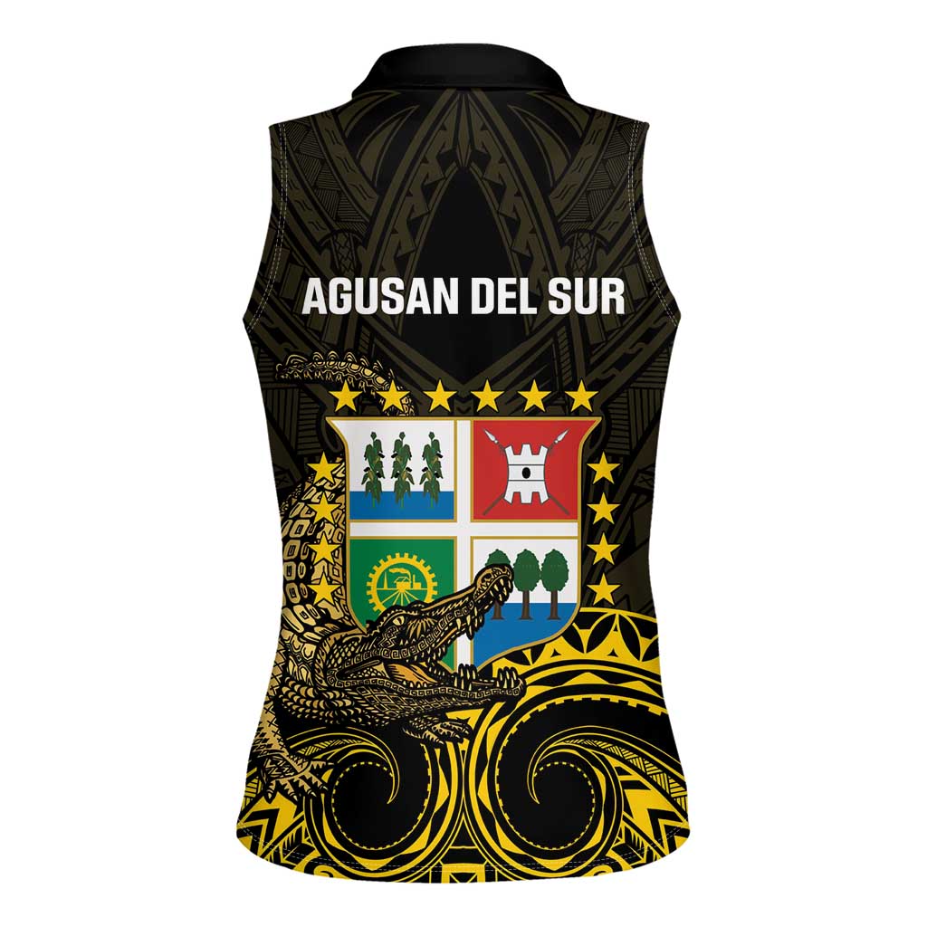 Agusan del Sur Philippines Women Sleeveless Polo Shirt Habagatang Agusan Lolong LT14 - Polynesian Pride