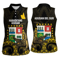 Agusan del Sur Philippines Women Sleeveless Polo Shirt Habagatang Agusan Lolong LT14 - Polynesian Pride
