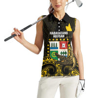 Agusan del Sur Philippines Women Sleeveless Polo Shirt Habagatang Agusan Lolong LT14 - Polynesian Pride