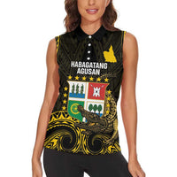 Agusan del Sur Philippines Women Sleeveless Polo Shirt Habagatang Agusan Lolong LT14 - Polynesian Pride