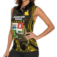 Agusan del Sur Philippines Women Sleeveless Polo Shirt Habagatang Agusan Lolong LT14 - Polynesian Pride