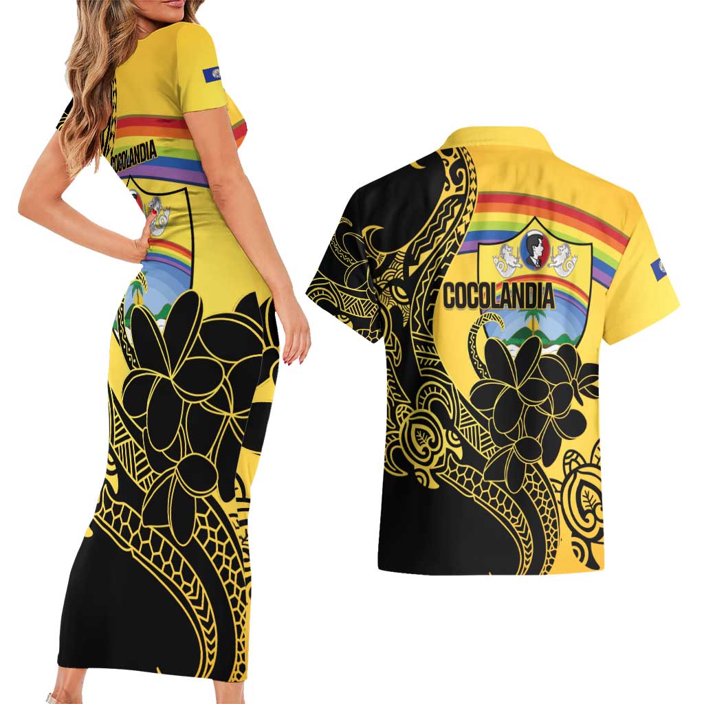 Quezon Province Couples Matching Short Sleeve Bodycon Dress and Hawaiian Shirt Cocolandia Philippines Turtle LT14 - Polynesian Pride