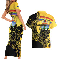 Quezon Province Couples Matching Short Sleeve Bodycon Dress and Hawaiian Shirt Cocolandia Philippines Turtle LT14 - Polynesian Pride