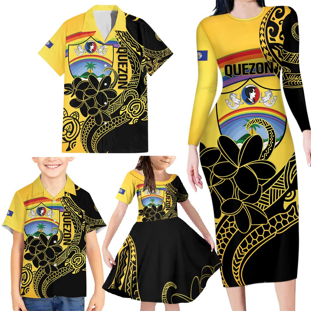 Quezon Province Family Matching Long Sleeve Bodycon Dress and Hawaiian Shirt Cocolandia Philippines Turtle LT14 - Polynesian Pride