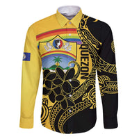 Quezon Province Family Matching Off The Shoulder Long Sleeve Dress and Hawaiian Shirt Cocolandia Philippines Turtle LT14 Dad's Shirt - Long Sleeve Gold - Polynesian Pride